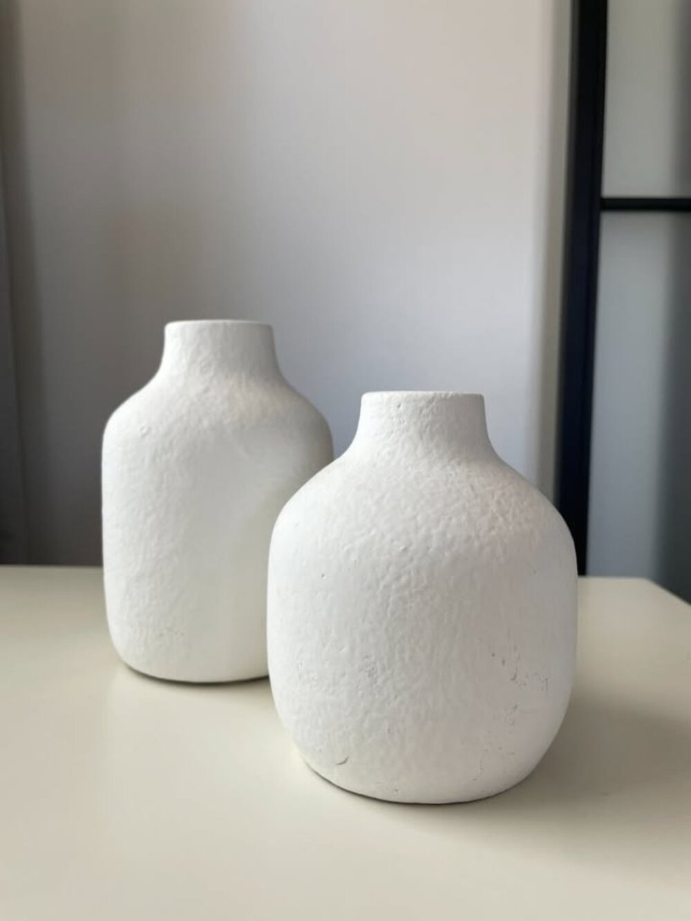 Pair of Terrain Ceramic Matte White Bud Vases
